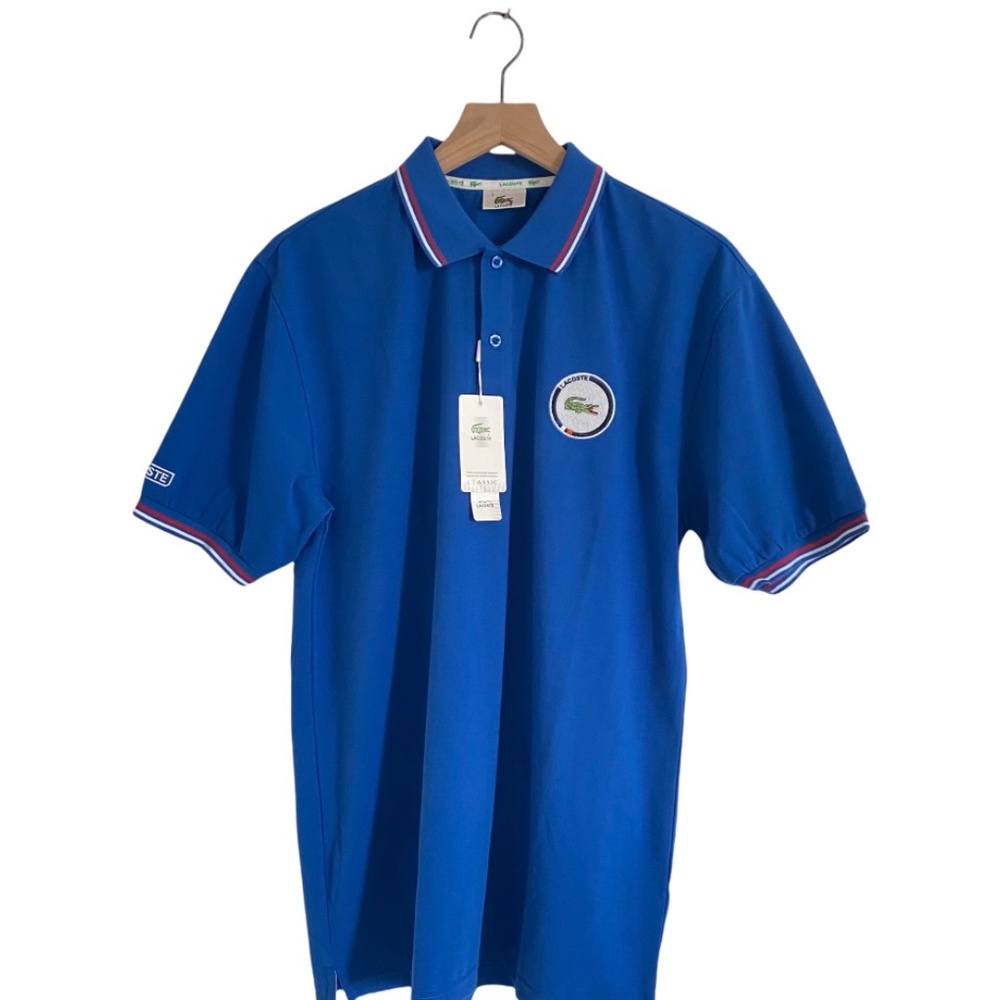 NWT Lacoste Men's Polo Blue Short Sleeve Size 7